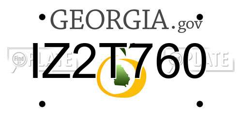 IZ2T760 Georgia License Plate