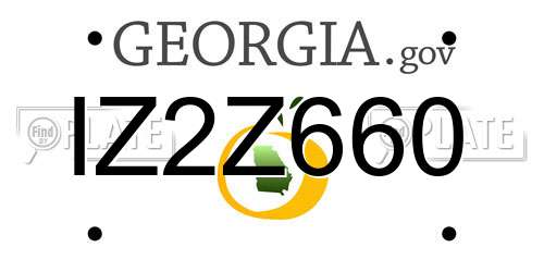 IZ2Z660 Georgia License Plate