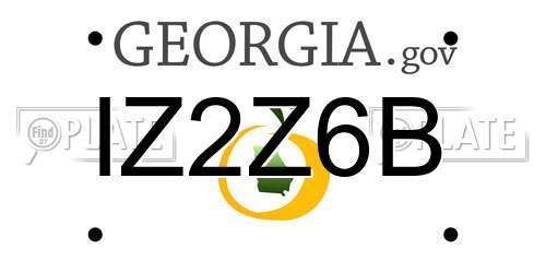 IZ2Z6B Georgia License Plate