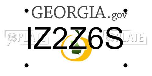 IZ2Z6S Georgia License Plate
