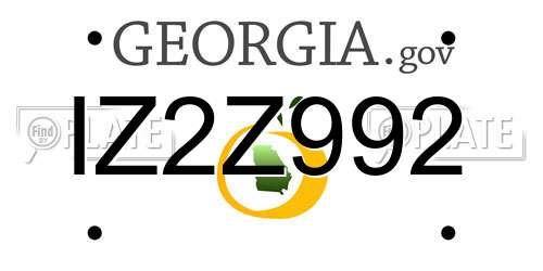 IZ2Z992 Georgia License Plate
