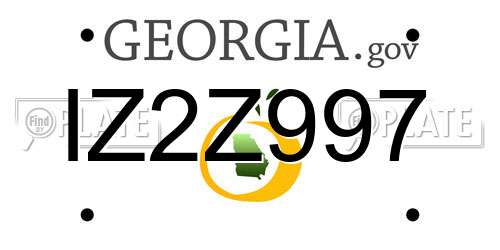 IZ2Z997 Georgia License Plate
