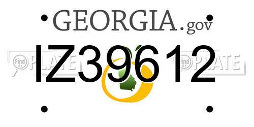 IZ39612 Georgia License Plate