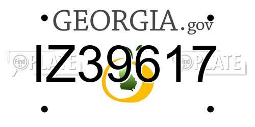 IZ39617 Georgia License Plate