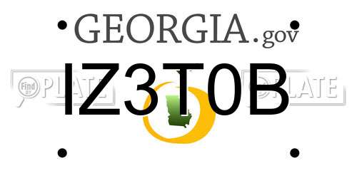 IZ3T0B Georgia License Plate