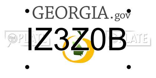 IZ3Z0B Georgia License Plate
