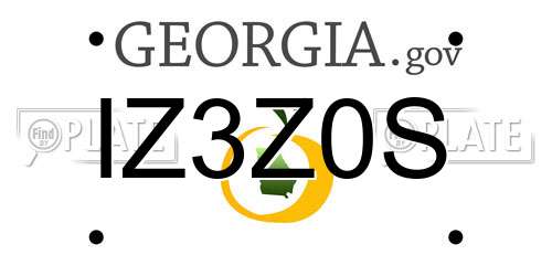 IZ3Z0S Georgia License Plate