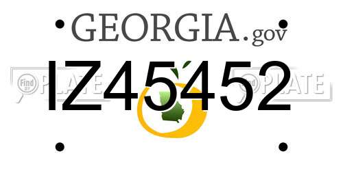 IZ45452 Georgia License Plate