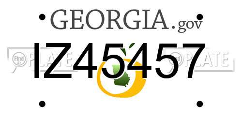 IZ45457 Georgia License Plate