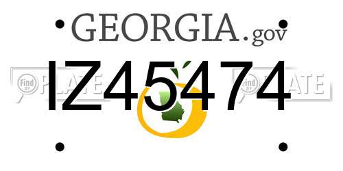 IZ45474 Georgia License Plate