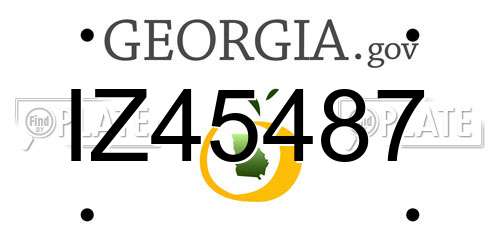 IZ45487 Georgia License Plate