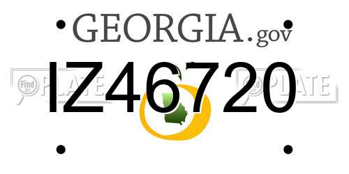 IZ46720 Georgia License Plate