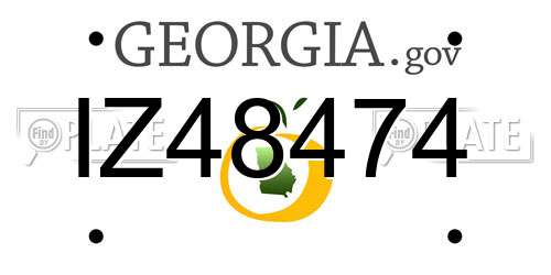 IZ48474 Georgia License Plate