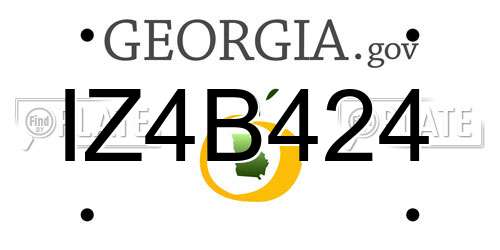 IZ4B424 Georgia License Plate