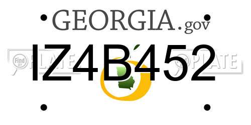 IZ4B452 Georgia License Plate