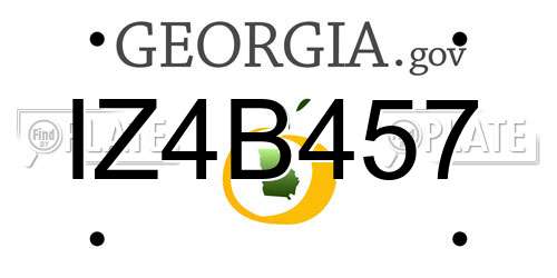 IZ4B457 Georgia License Plate