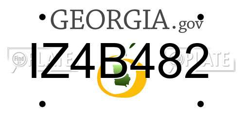 IZ4B482 Georgia License Plate