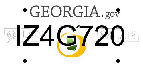 IZ4G720 Georgia License Plate