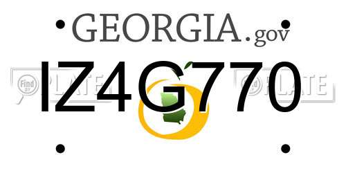 IZ4G770 Georgia License Plate