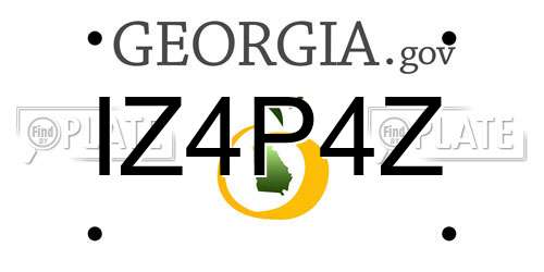 IZ4P4Z Georgia License Plate