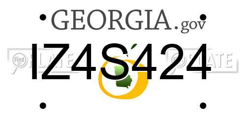 IZ4S424 Georgia License Plate