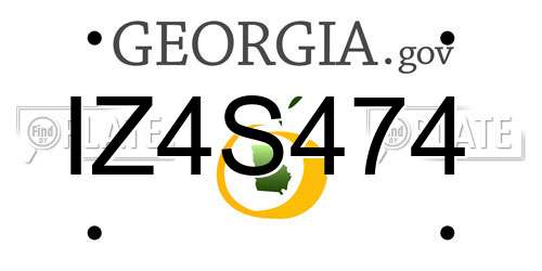 IZ4S474 Georgia License Plate