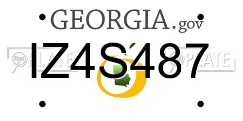 IZ4S487 Georgia License Plate