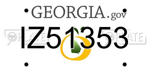 IZ51353 Georgia License Plate