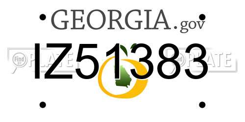 IZ51383 Georgia License Plate