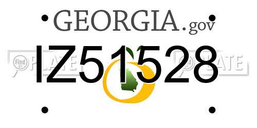 IZ51528 Georgia License Plate