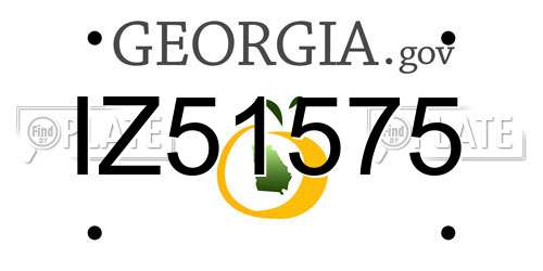 IZ51575 Georgia License Plate