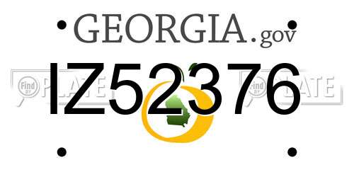 IZ52376 Georgia License Plate