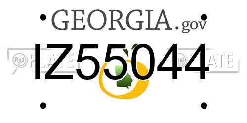 IZ55044 Georgia License Plate