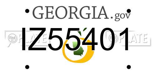 IZ55401 Georgia License Plate