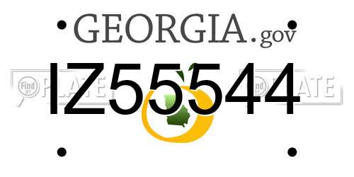 IZ55544 Georgia License Plate