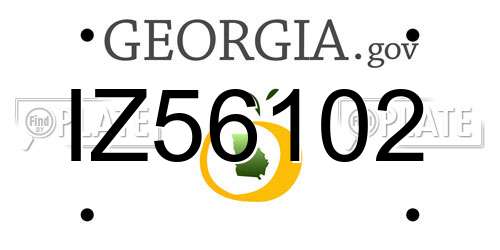 IZ56102 Georgia License Plate