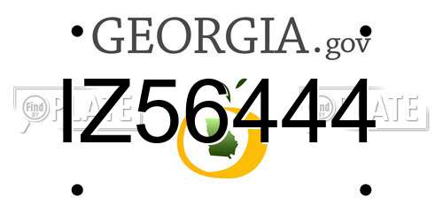 IZ56444 Georgia License Plate