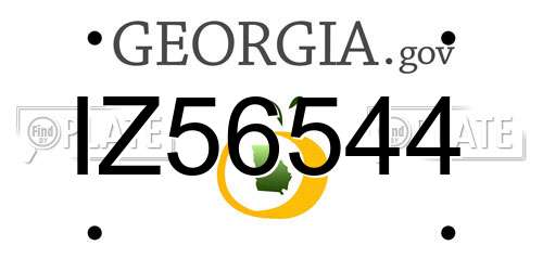 IZ56544 Georgia License Plate