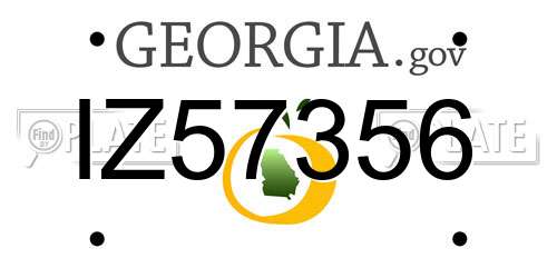 IZ57356 Georgia License Plate