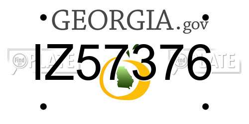 IZ57376 Georgia License Plate