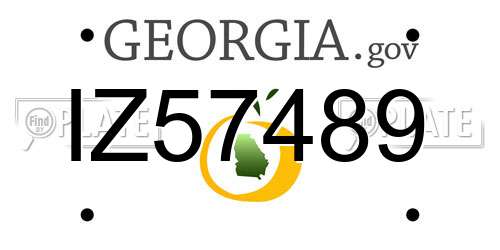 IZ57489 Georgia License Plate
