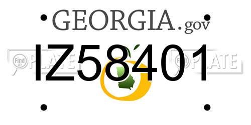 IZ58401 Georgia License Plate