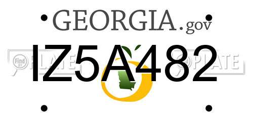 IZ5A482 Georgia License Plate