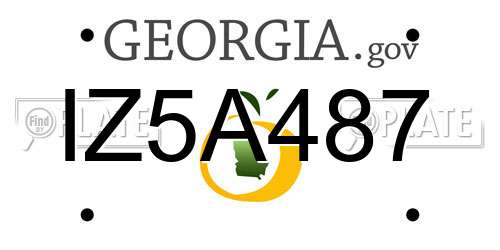 IZ5A487 Georgia License Plate