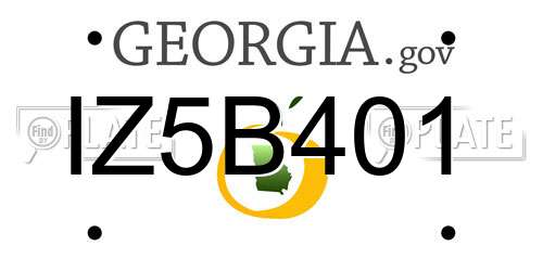 IZ5B401 Georgia License Plate