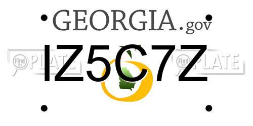 IZ5C7Z Georgia License Plate
