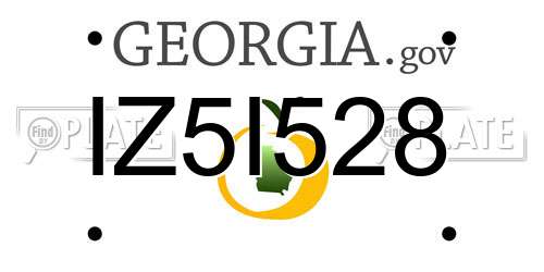 IZ5I528 Georgia License Plate