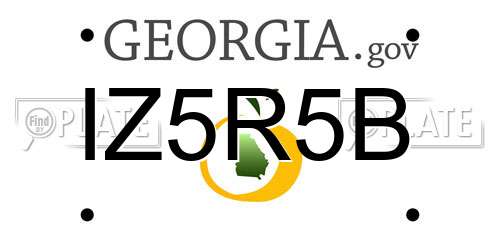 IZ5R5B Georgia License Plate