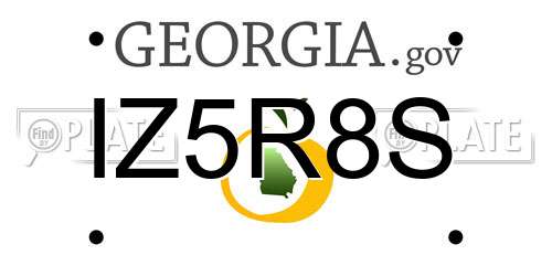 IZ5R8S Georgia License Plate
