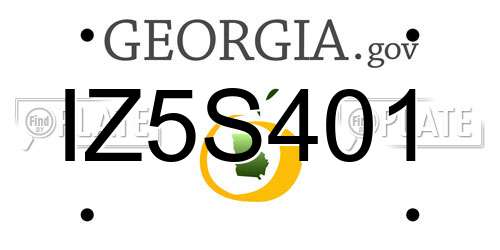 IZ5S401 Georgia License Plate